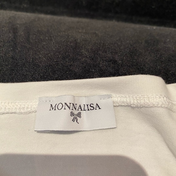 MONNALISA girls cream long sleeve top size 9 - Picture 4 of 5